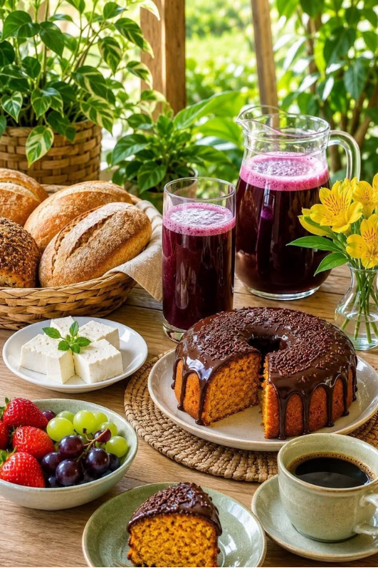 Preparei uma mesa de café colonial com receitas simples e o resultado deixou todos impressionados